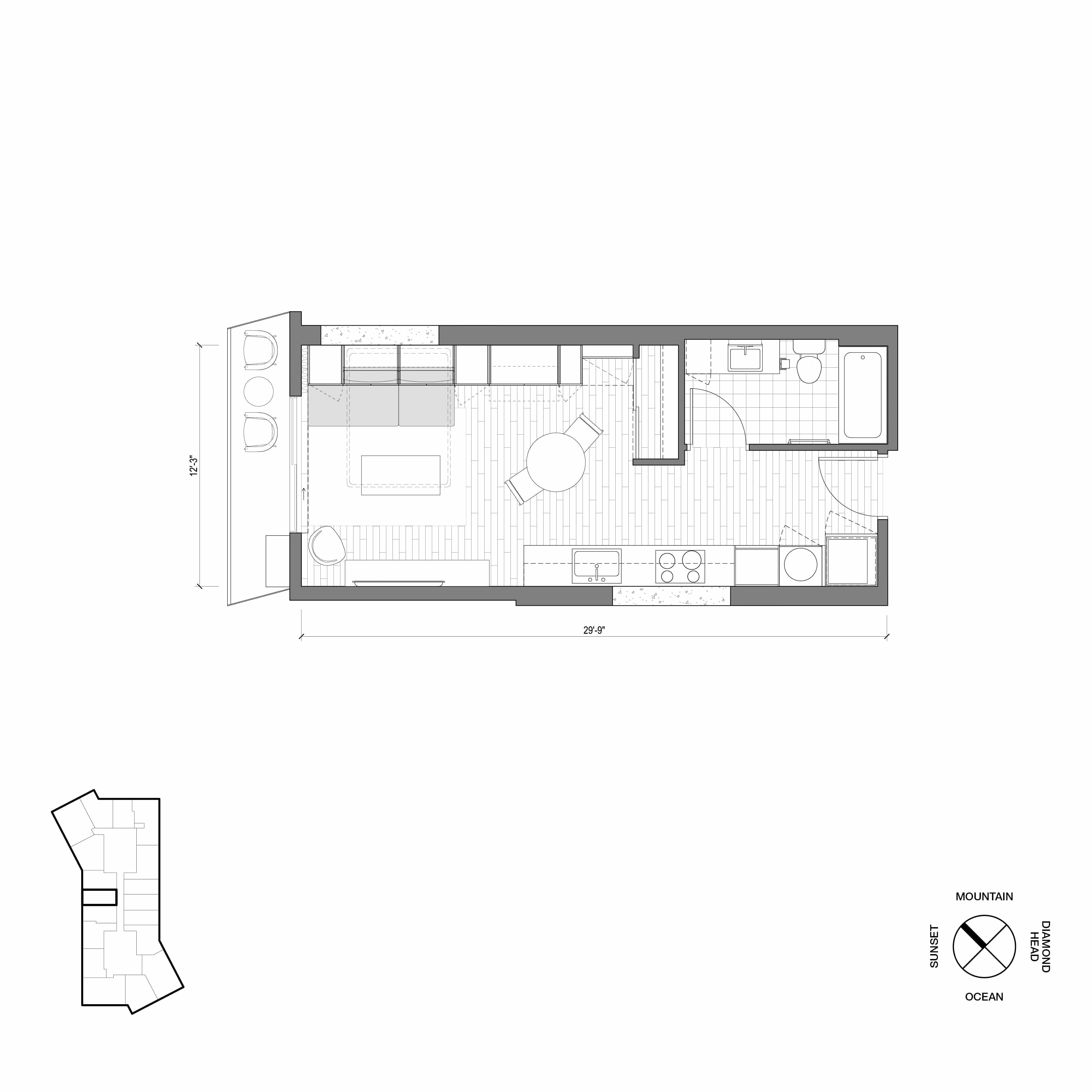 Ko'ula Unit 0B-B Floorplan