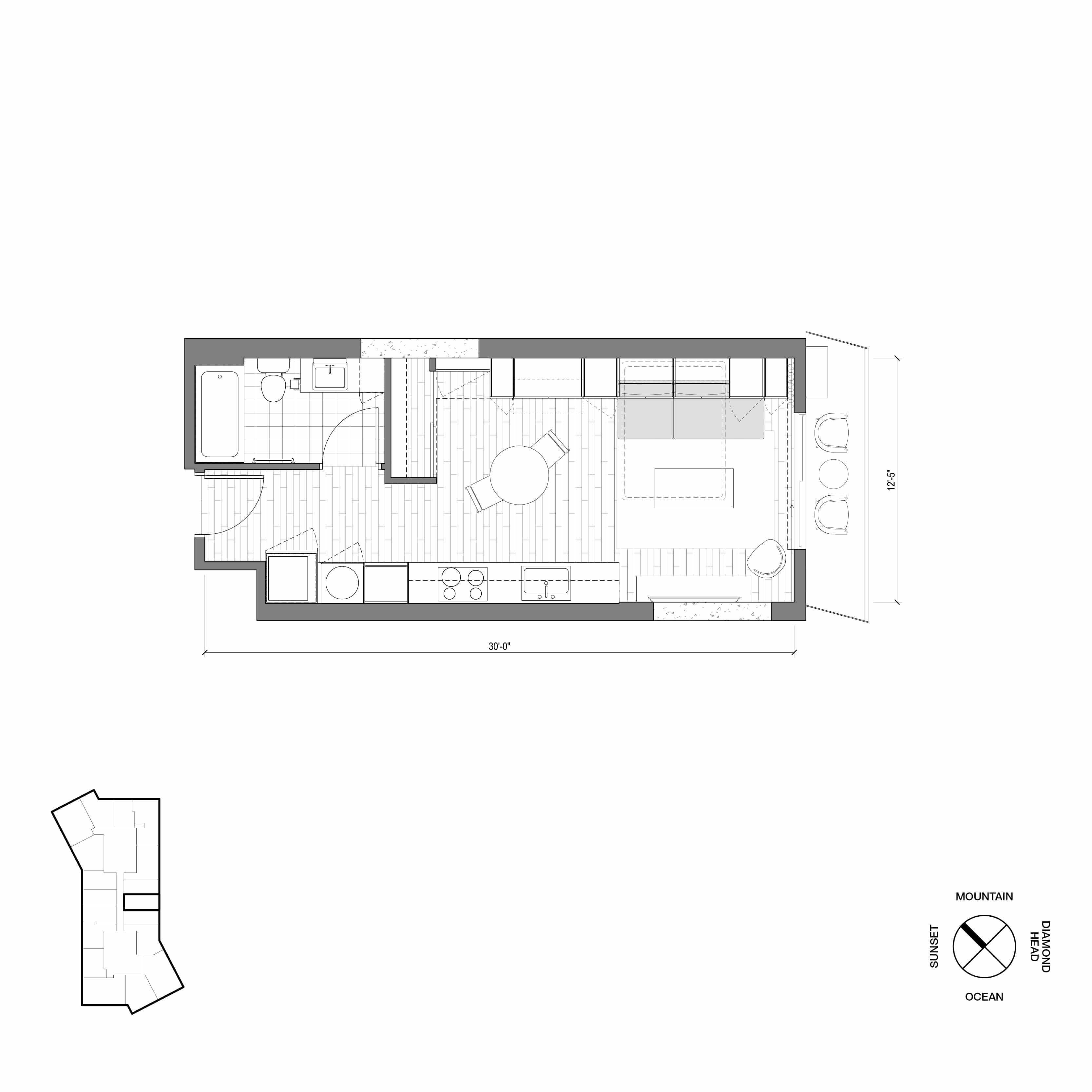 Ko'ula Unit 0B-C Floorplan