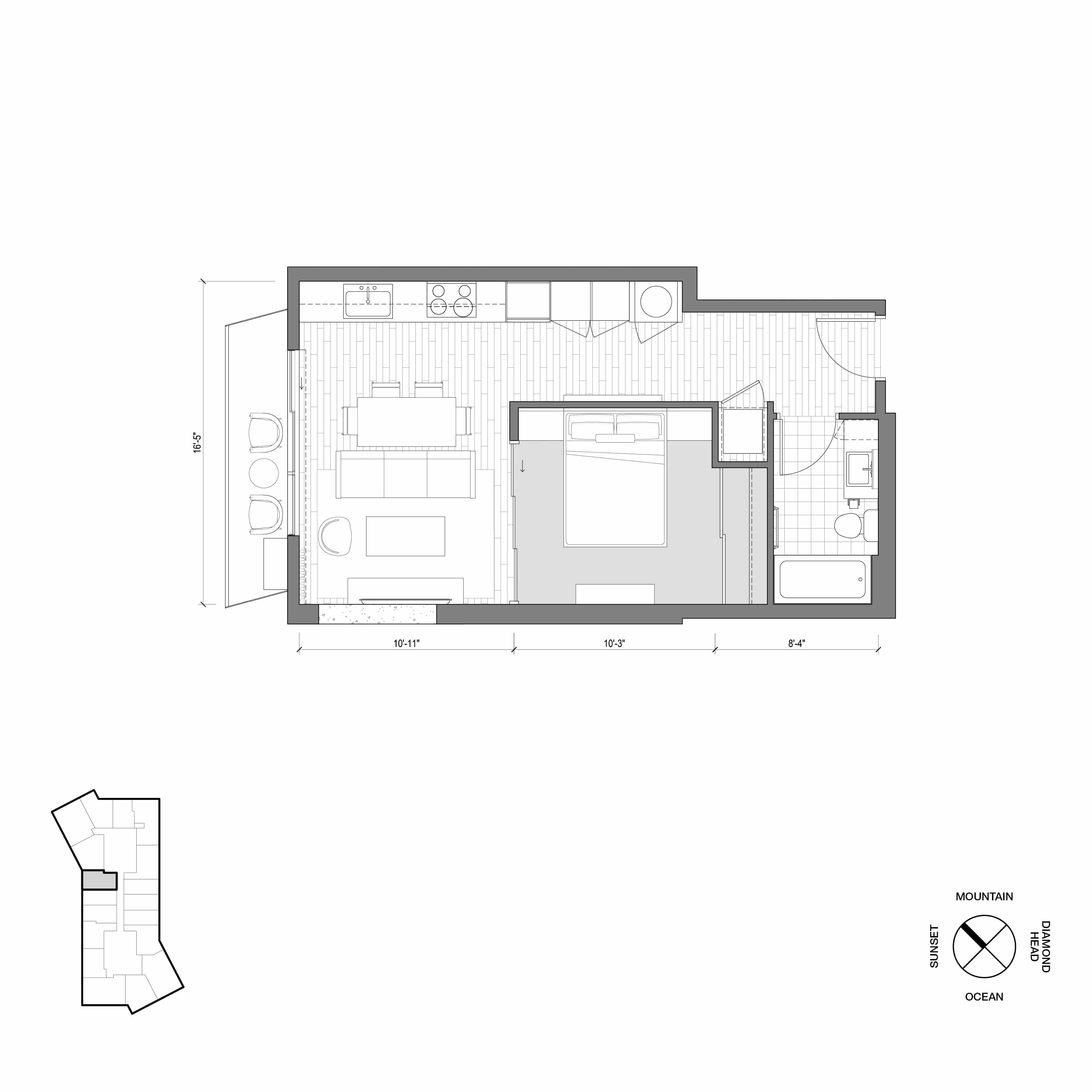 Ko'ula Unit 1B-B Floorplan
