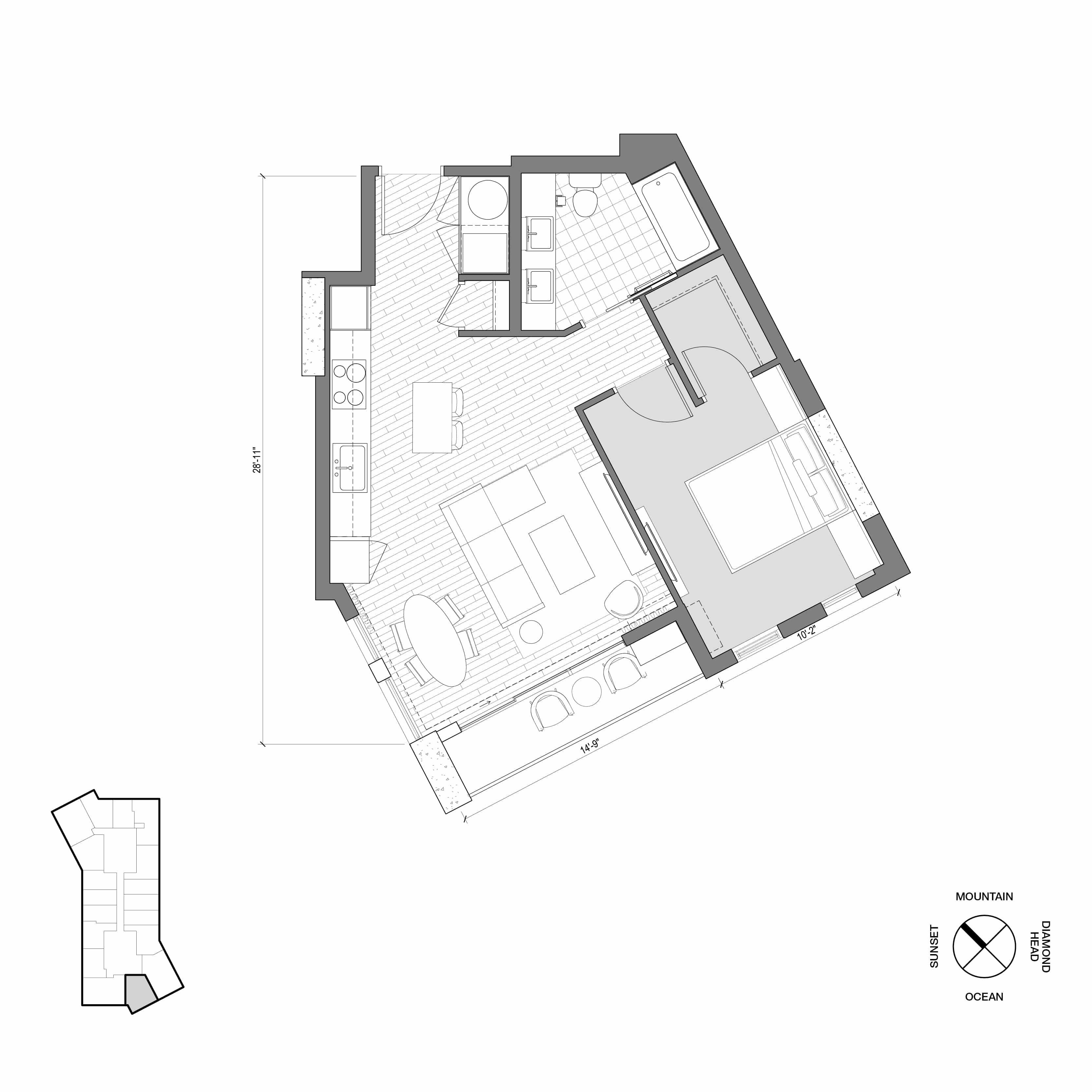Ko'ula Unit 1B-G Floorplan