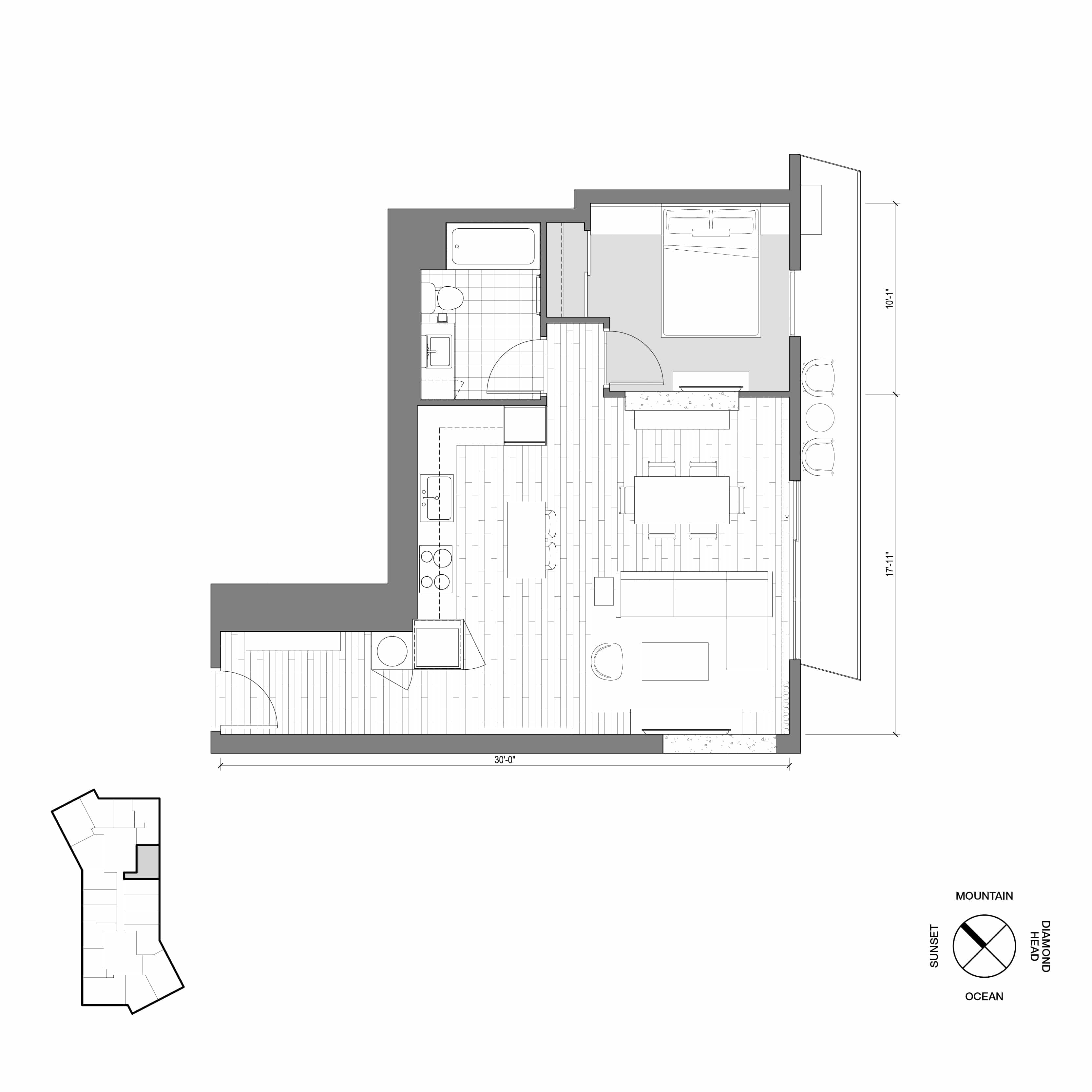 Ko'ula Unit 1B-H Floorplan