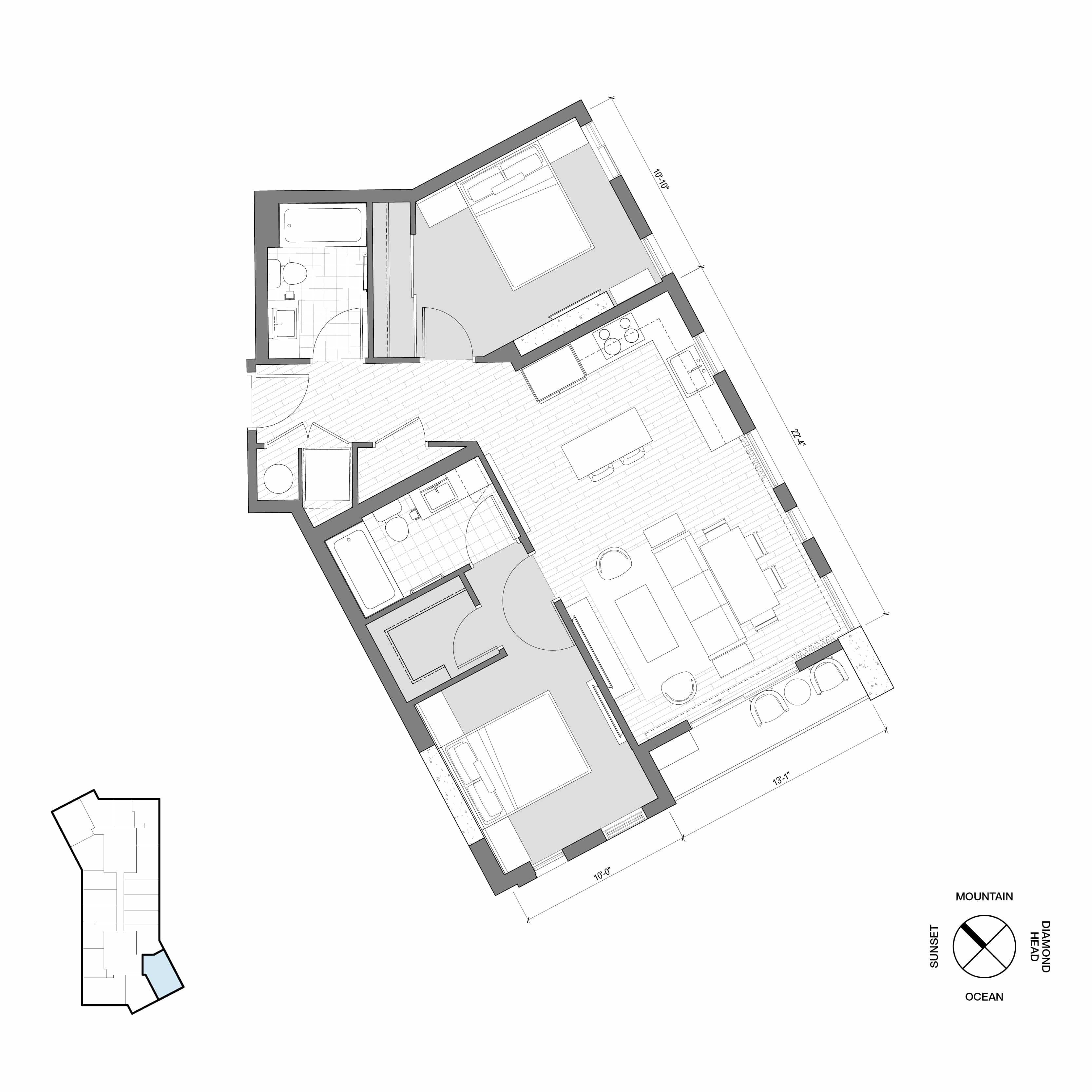 Ko'ula Unit 2B-C Floorplan