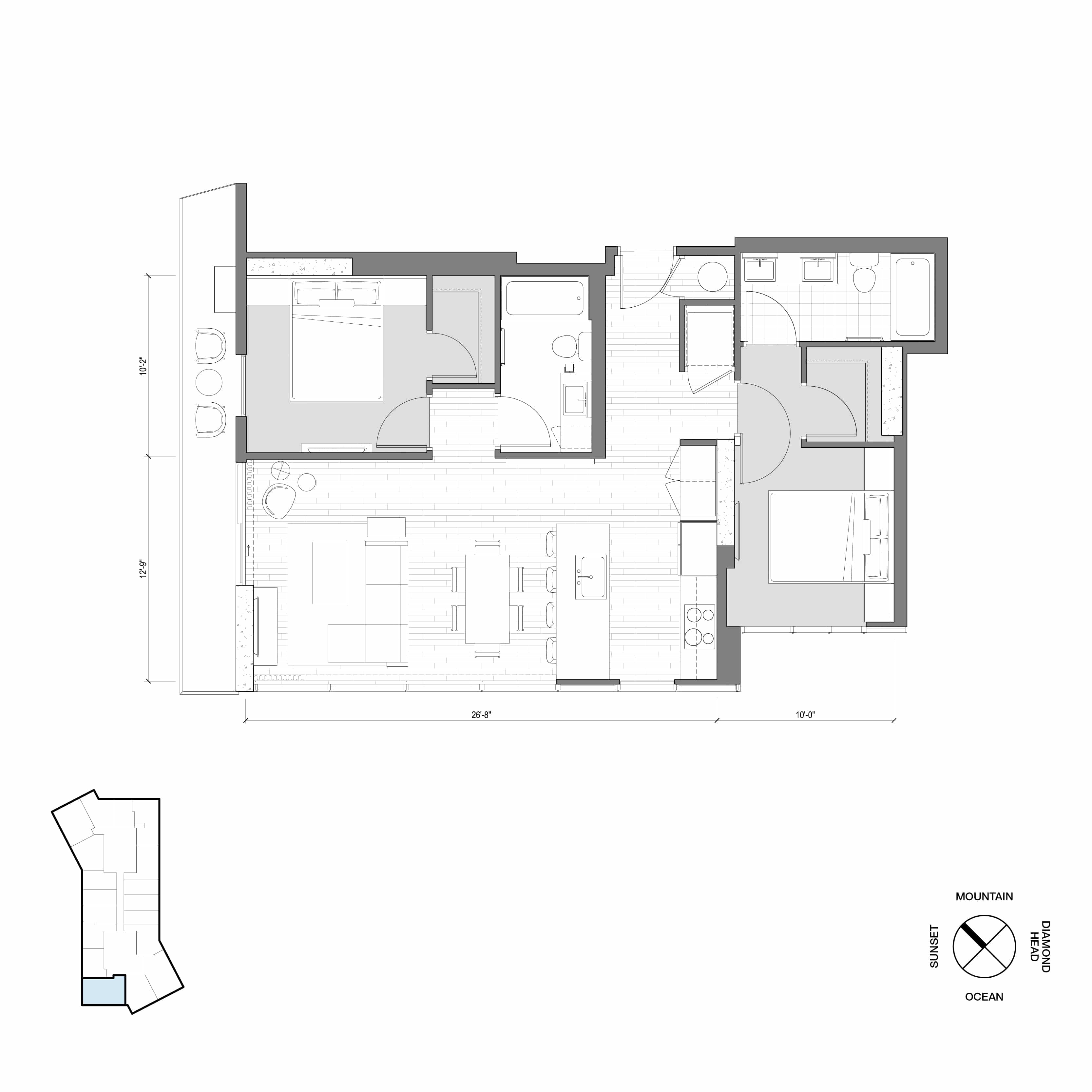 Ko'ula Unit 2B-F Floorplan