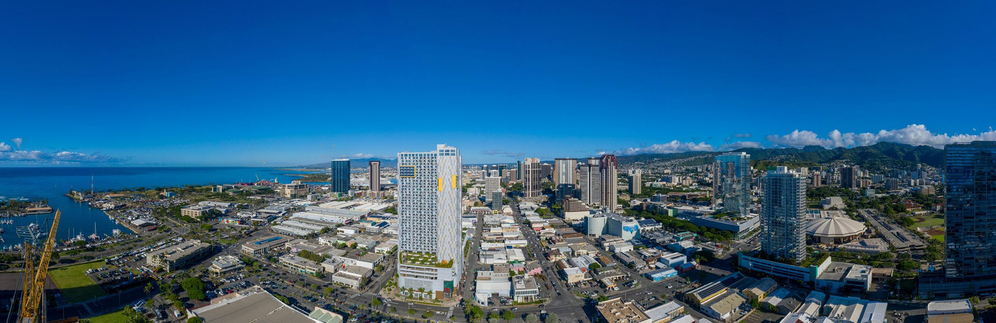 Approximate sunset mountain view from the 36th floor.