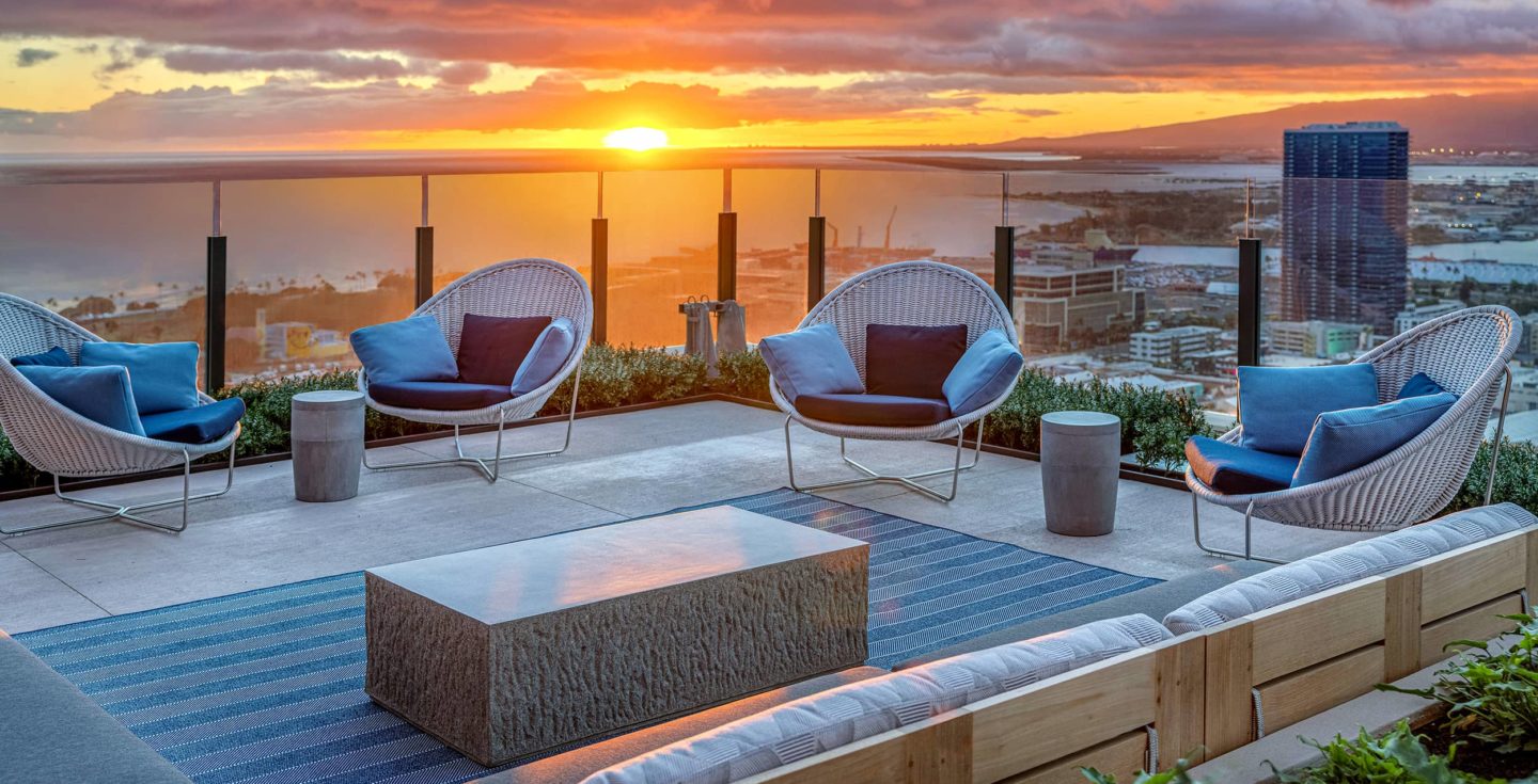 Sunset from The Sky Deck at Lānai 42