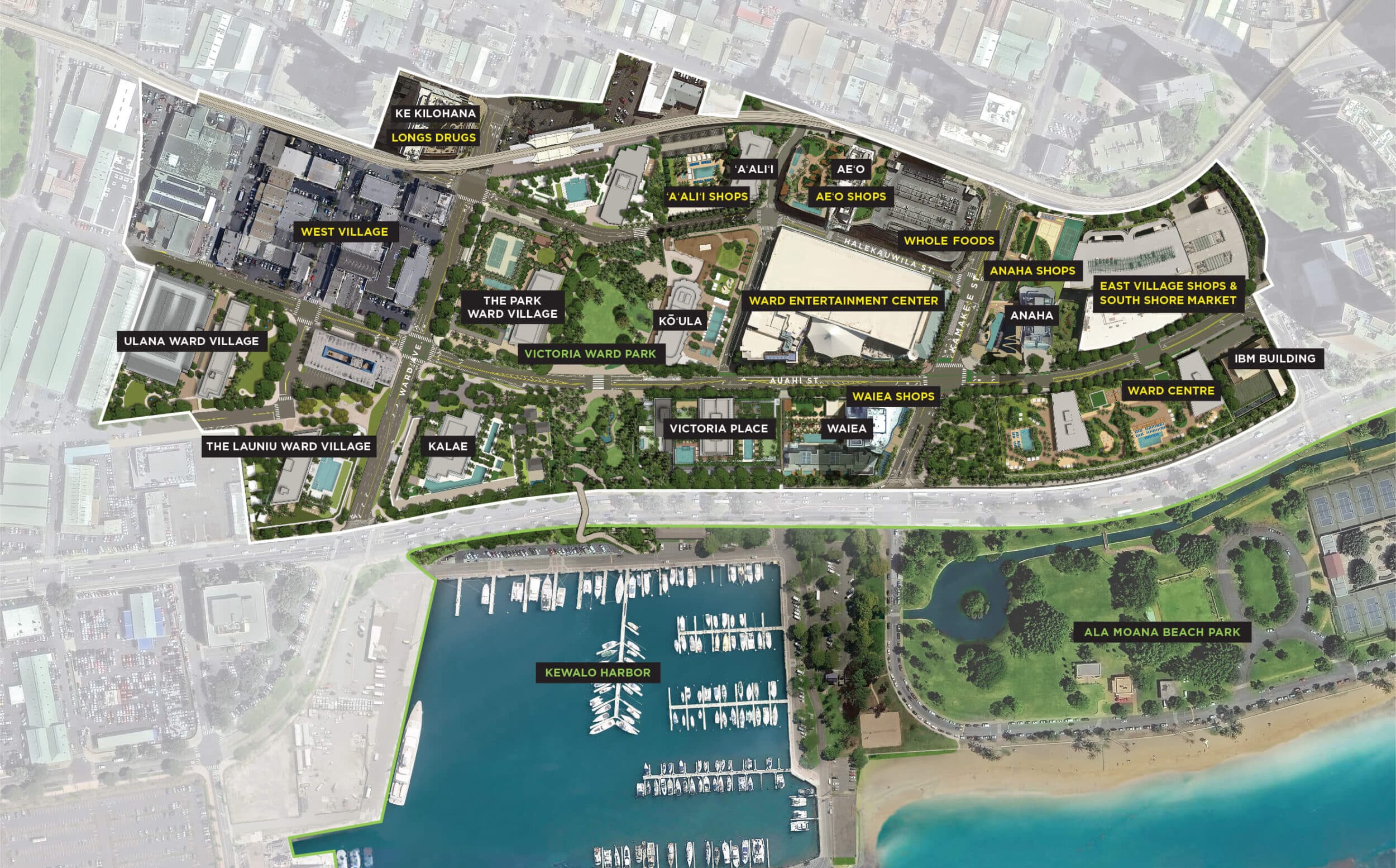 Ward Village Master Plan Community map graphic.